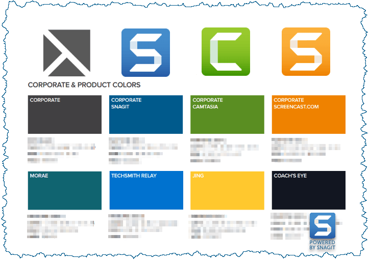 visual communication - TechSmith brand guidelines - logos plus colors